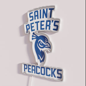 Vibrant St Peters Peacocks illuminated RGB neon bar pub decor sign