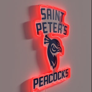 St. Peter's Peacocks in Vibrant RGB Neon Light Display