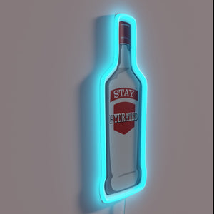 Stay hydrated reminder in bold RGB neon glow letters