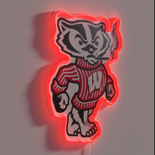 Charger l&#39;image dans la galerie, Wisconsin pride neon light decor featuring beloved Buckeyes mascot Bucky