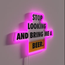 Charger l&#39;image dans la galerie, Eye-catching Beer Sign with Vibrant RGB Neon Lighting for Barrooms