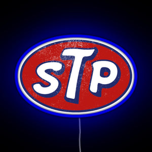 STP March Logo Vintage RGB neon sign blue