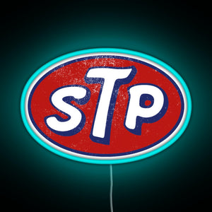 STP March Logo Vintage RGB neon sign lightblue 