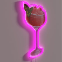 Charger l&#39;image dans la galerie, Bright pink strawberry daiquiri cocktail themed neon lighted bar decor