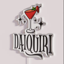 Charger l&#39;image dans la galerie, Neon bar decor with colorful strawberry daiquiri cocktail sign
