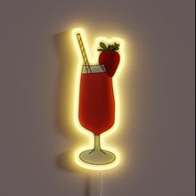 Charger l&#39;image dans la galerie, Strawberry daiquiri neon sign with yellow glow.