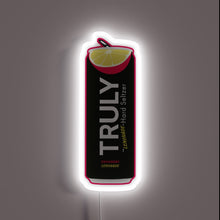 Charger l&#39;image dans la galerie, That’s a clean neon take on the Truly Strawberry Lemonade can. The bold black with the white glow makes it pop like it’s straight out of a summer night bar setup. Perfect for a vibe-heavy drink corner. 🍓🍋✨