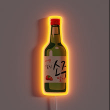Charger l&#39;image dans la galerie, Strawberry soju neon sign with orange glow.
