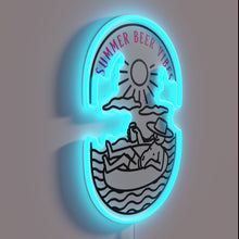 Charger l&#39;image dans la galerie, Vibrant summer beer party ambiance with colorful RGB glow lights.