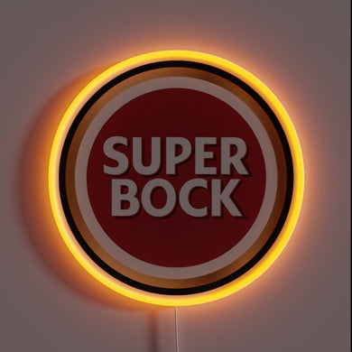 Glowing Super Bock Beer Brand Neon Sign in RGB Colors