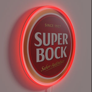 Authentic Super Bock beer logo since 1927 RGB neon sign.