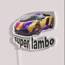 Charger l&#39;image dans la galerie, Eye-catching Neon Lamborghini Logo Sign with Vibrant RGB Lighting Color
