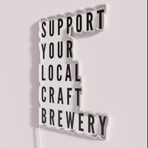 Neon Brewery Sign Supporting Local Craft Beer Bars and Pub