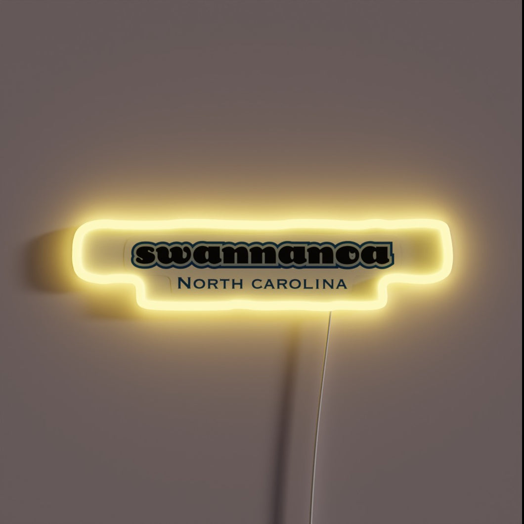 Vibrant RGB LED light installation of Swannanoa NC Asheville sign