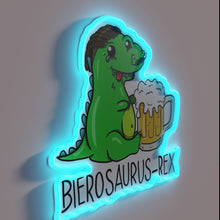Charger l&#39;image dans la galerie, Dino-mite drinking buddy: T-Rex with cold beer neon sign