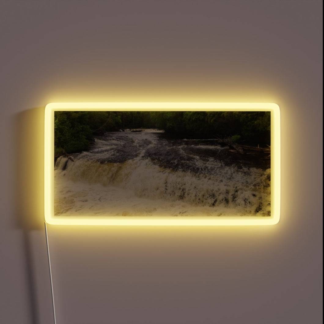 Majestic Tahquamenon Falls Lower Peninsula Iconic Neon Sign Artwork