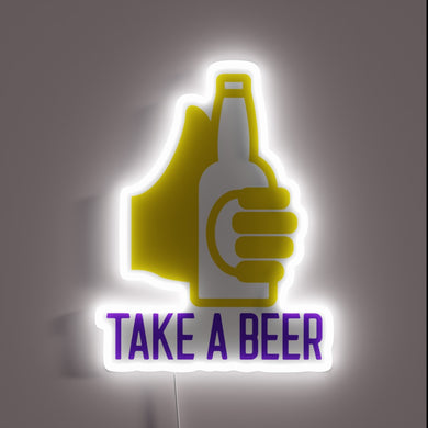 Neon Beer Sign with Color-Changing RGB LED Lighting Effects