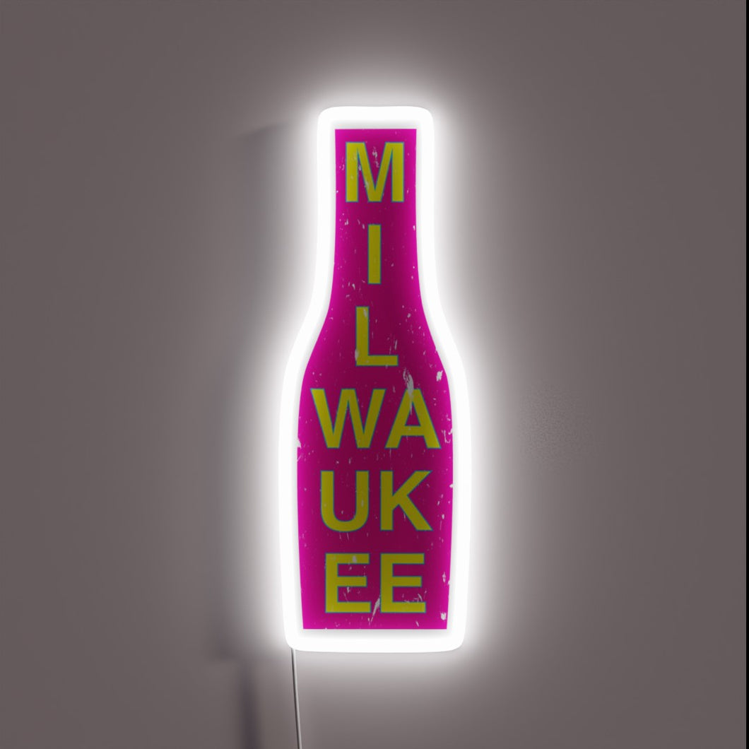 Colorful neon sign with classic nursery rhyme-inspired colorful letters