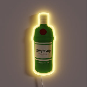 Tanqueray gin bottle turned into a glowing neon wall piece — bold, classy, and bar-ready.