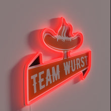 Charger l&#39;image dans la galerie, Neon &#39;Team Sausage&#39; Sign for Grill Master Daddy BBQ Enthusiast