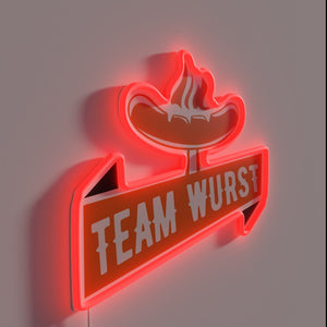 Neon 'Team Sausage' Sign for Grill Master Daddy BBQ Enthusiast