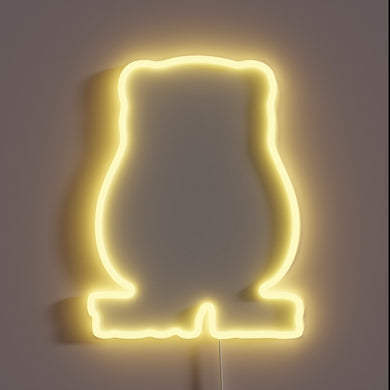 Quirky RGB Neon Sign featuring a Laughing Teddy Beer Bear