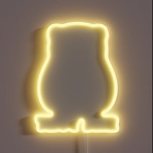 Quirky RGB Neon Sign featuring a Laughing Teddy Beer Bear