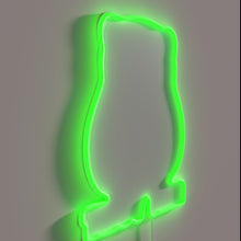 Charger l&#39;image dans la galerie, Whimsical animated teddy bear drinks beer in colorful neon lights.