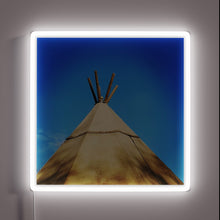 Charger l&#39;image dans la galerie, Glowing tribal teepee shape illuminated by vibrant RGB neon lights