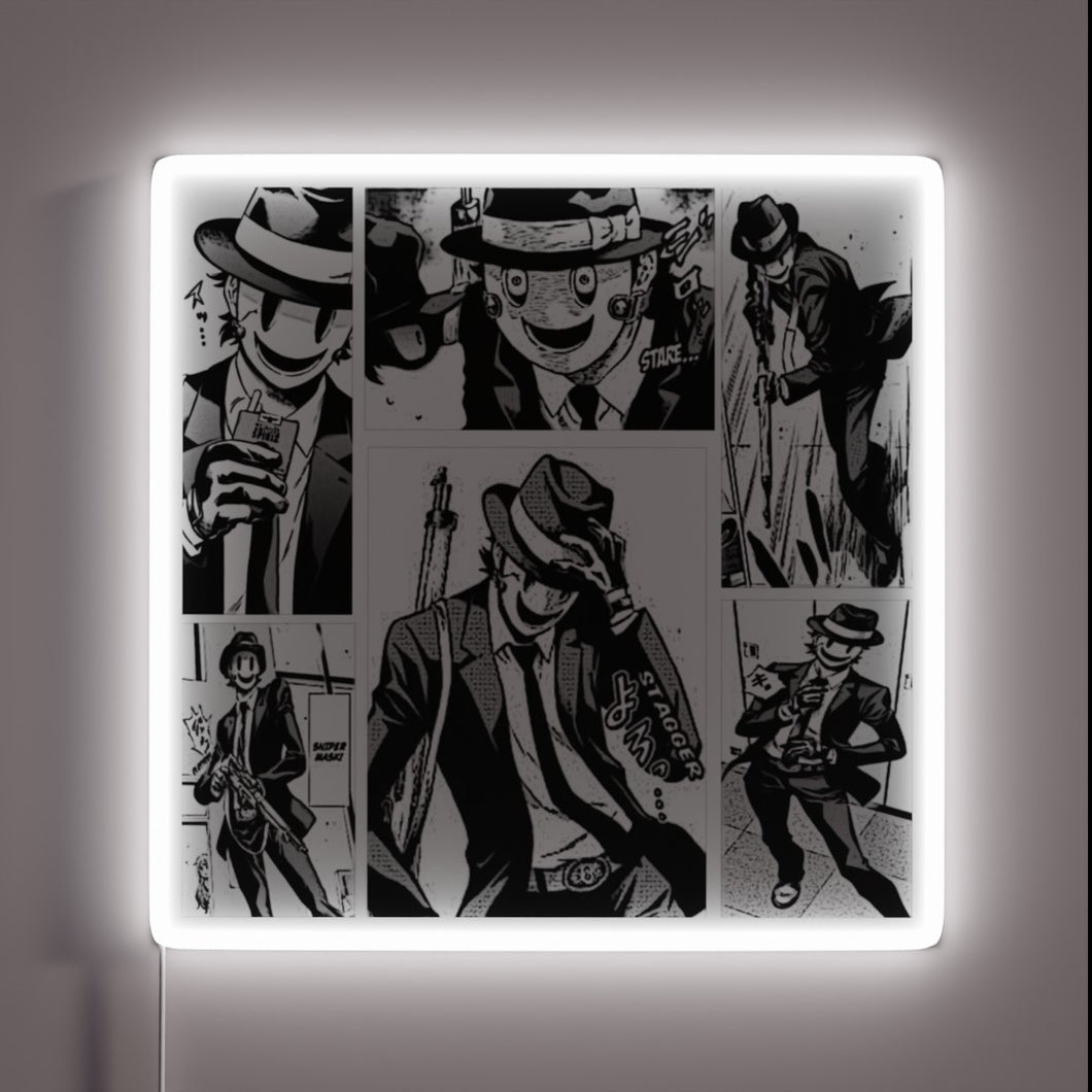Vibrant Tenkuu Shinpan High Rise Invasion anime-inspired LED neon wall decoration.