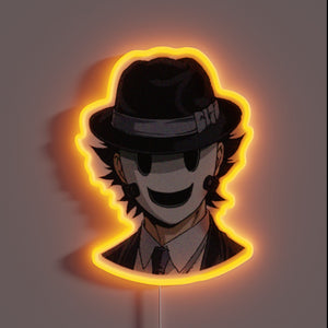 Vibrant Neon Sign Featuring Iconic Tenkuu Shinpan Characters in Colorful