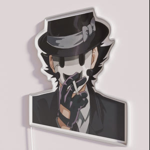 Vibrant Neon Sign featuring Tenkuu Shinpan Sniper Mask High Rise Invasion