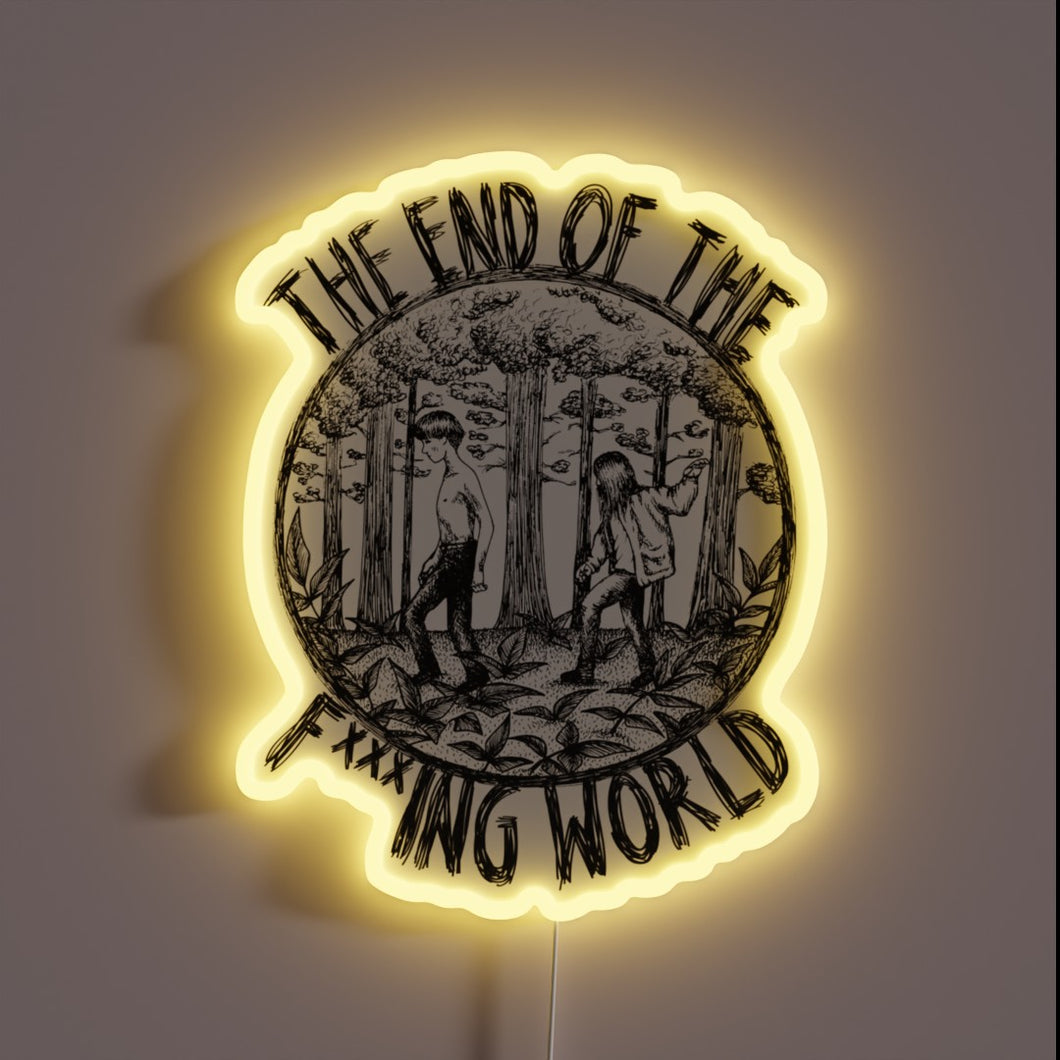 Eye-catching TEOTFW LED neon sign in vibrant full color RGB