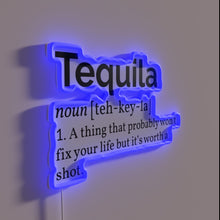 Charger l&#39;image dans la galerie, Vibrant Tequila definition illuminated wall sign with RGB neon lighting.