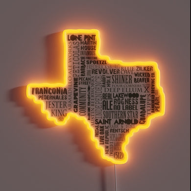 Neon Sign for Beer Enthusiasts with Texas State Pride Logo