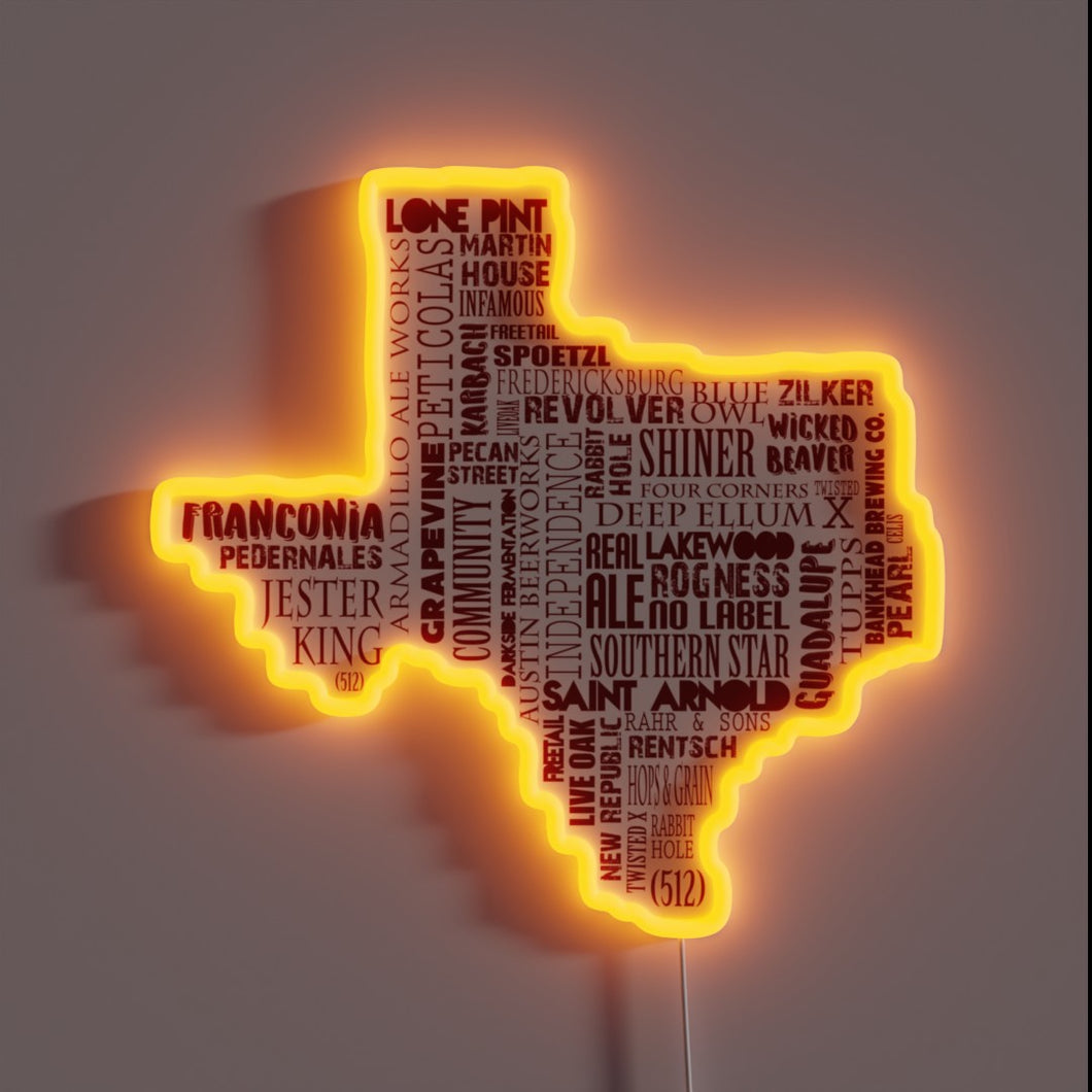 Texas Beer Fest Oktoberfest Red Neon Sign for Beer Enthusiasts