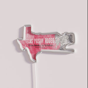 Vibrant Texas Prison Rodeo inspired colorful LED sign art