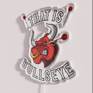 Neon dart eye wall decor for Bullseye fans and enthusiasts everywhere