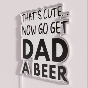 Neon Beer Sign for Father's Day or Man Cave Decorations Gift Idea.