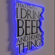 Charger l&#39;image dans la galerie, Know-it-all humor neon sign with playful beer enthusiast vibe.