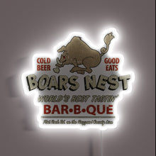 Charger l&#39;image dans la galerie, Vibrant LED lit boar silhouette with customizable RGB color options