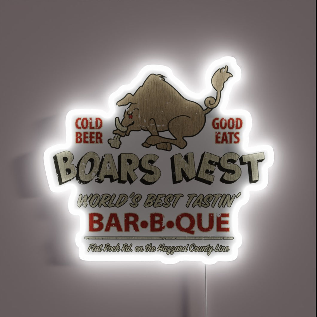 Vibrant LED lit boar silhouette with customizable RGB color options