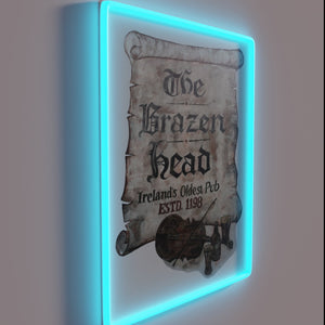 Vintage inspired "The Brazen Head" Pub Dublin Ireland neon signage.