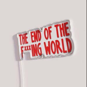 Neon Retro Style Sign The End of the World Logo