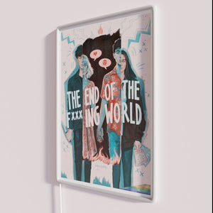 Apocalyptic Neon Sign End of World Humorful RGB Color Decor