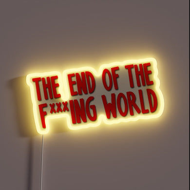 Apocalyptic neon glow of doomsday impending, vibrant RGB warning light