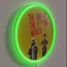 Charger l&#39;image dans la galerie, Apocalyptic warning in bold neon lights with edgy, humorous tone