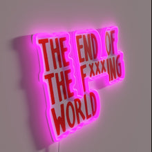 Charger l&#39;image dans la galerie, Epic apocalyptic warning sign with vibrant RGB neon glow effect