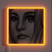 Charger l&#39;image dans la galerie, Neon Sign Depicting Enigmatic Female Character in Vibrant Color Palette