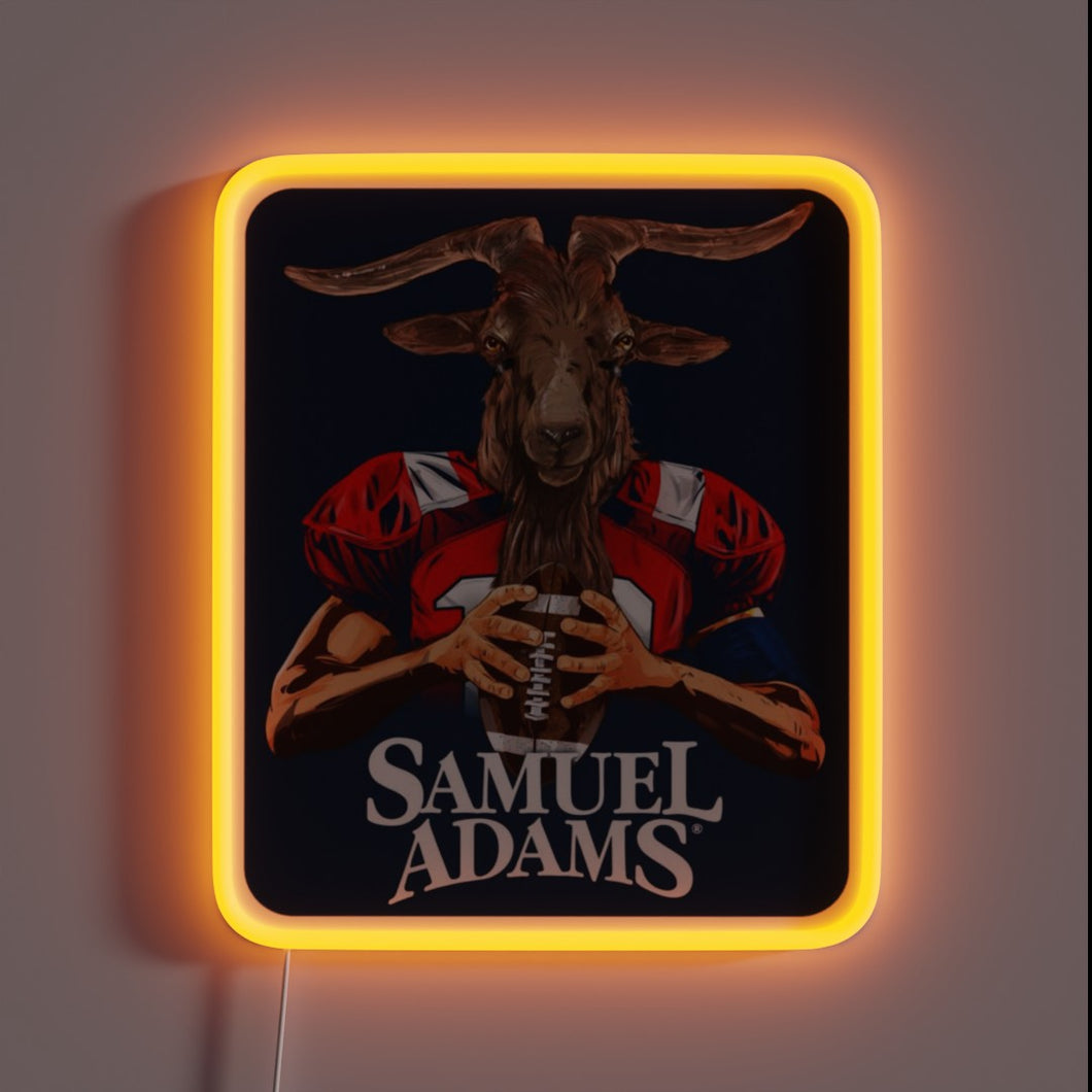 Neon Sign featuring the Sam Adams Goat in RGB Color